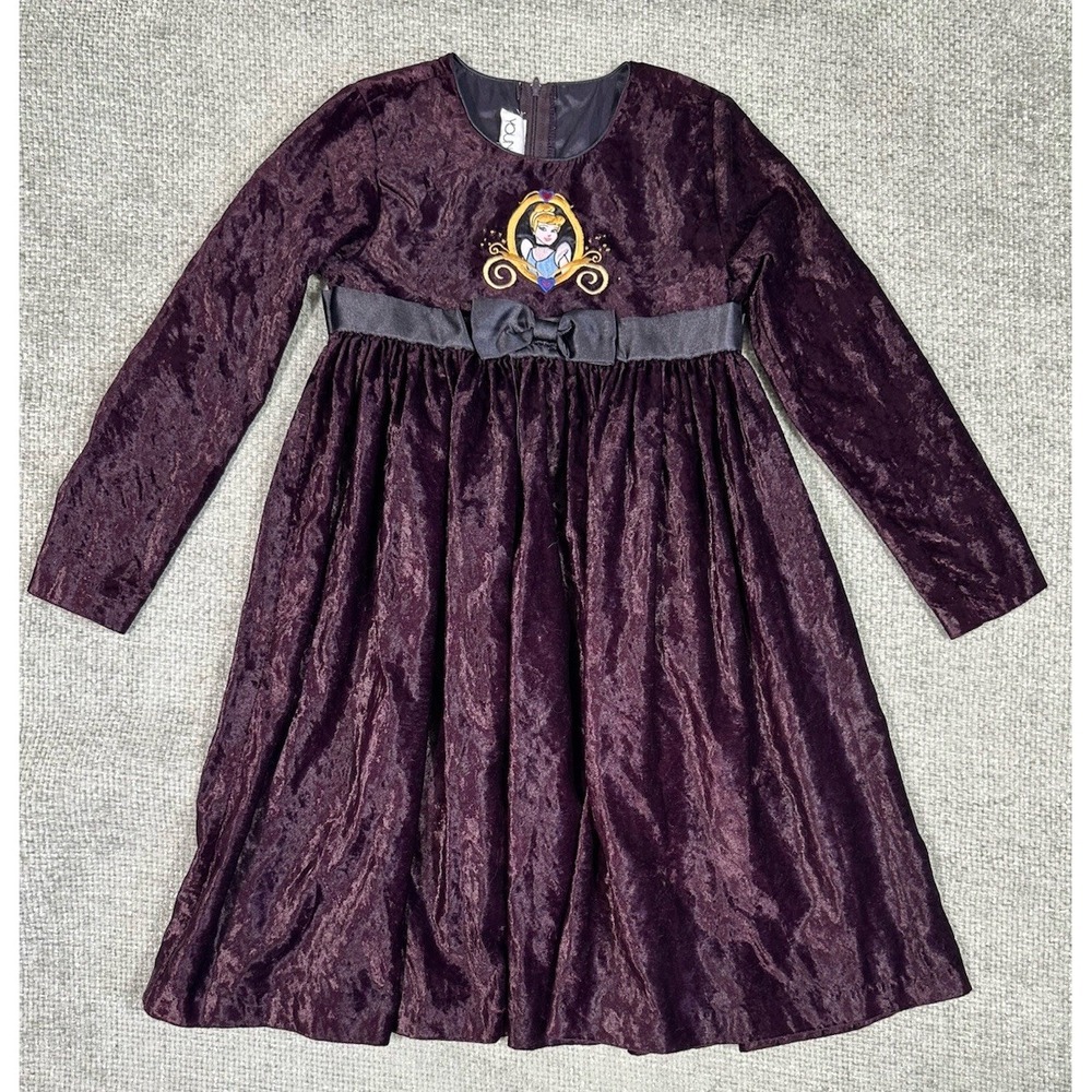 Vintage Youngland‎ Dress Girls 7/8 Purple Velvet Disney Cinderella Read
